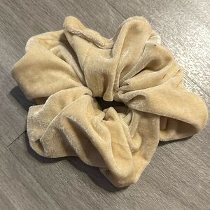 Tan velvet scrunchie